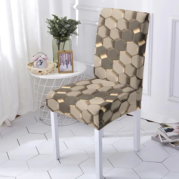 3D Geometrinis Elastinga Boho Korio Nuimamas Kėdė Padengti Office Sėdynių Užvalkalai apsaugos Valgomasis, Virtuvė, Pokylių