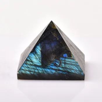 Gamtos Labradoro Crystal Piramidės Kvarco Gydymo StoneChakra Reiki Namų DecorCrafts Perlas