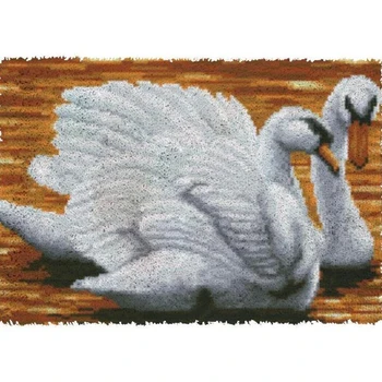 Spyna kablys kilimas rinkiniai su iš Anksto Atspausdintas Modelis kryželiu rinkiniai padaryti patys Kilimų siuvinėjimo rinkinys Swan Namų puošybai