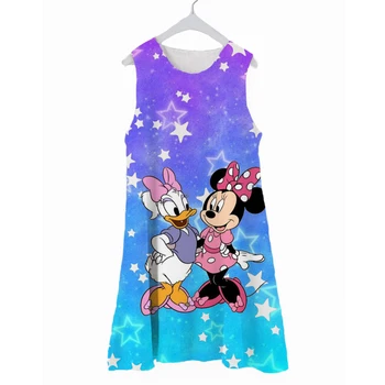 Disney Vaikiška Mergaičių Drabužius Minnie Mouse Trumpas Rankovės Akių Princesė Dress Vestidos Šalis Gimtadienio Mergaitės, Kostiumai, Drabužiai