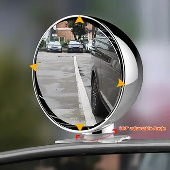 1pc Automobilių Išgaubto Veidrodžio Pusėje, Papildomas galinio vaizdo Veidrodis Vairuotojo Saugos Parkavimo Pagalbininkas Sukasi Plačiu kampu Blind Spot Veidrodis