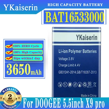 YKaiserin Už Doogee X9&X9 Pro X9Pro BAT16533000 Mobilųjį Telefoną 100% NAUJO Akumuliatoriaus Pakeitimo 3650mAh Baterija