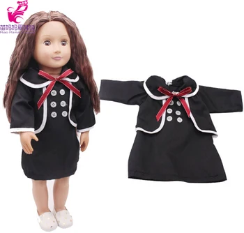 Lėlės suknelė juoda oficialų suknelė 45 cm mergina lėlės 18inch lėlės kostiumas gimė kūdikių lėlės Priedai