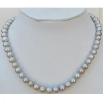 19 Elegantiška savageness AAA+ REALUS fizinis pietų jūros sidabro pilkos perlo necklace925silver