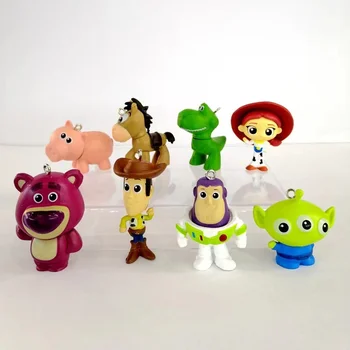 4pcs/pak Istorija 4 Buzz Lightyear 3-5cm Q Versija Veiksmų Skaičiai mini Lėlės Vaikams Žaislo modelis, Vaikų dovanų