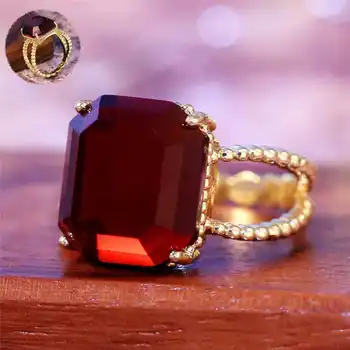 Mados moterų Retro Raudonosios Aikštės perlas žiedas elegantiškas vestuvių žiedo dydis 6-10