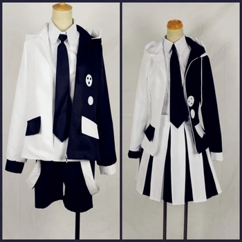 Anime Danganronpa V3: Žuvo Harmonijos Cosplay Aukštos Kokybės Monokuma Unisex Cosplay Kostiumai, paltai marškiniai, kaklaraištis, sijonas arba kelnės, kojinės