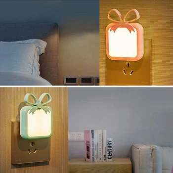 LED šviesos kontrolės plug-in intelligent jutiklis nakties šviesos miegamajame, koridoriuje kūrybinės energijos taupymo Vaikų naktį AC220V šviesos