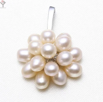 moterų Papuošalai Karoliai Pakabukas Šviesiai Rožinis perlas Grandinės Karoliai Pakabukas pabrėžti Natūralių Gėlavandenių perlų