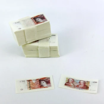Mini Dolerių, Eurų, Didžiosios Britanijos Svaras Mielas Banknotų Lėlės Namuose 1:12 Miniatiūriniai Lėlių Priedai Vaikas Žaisti Žaislai Apdaila