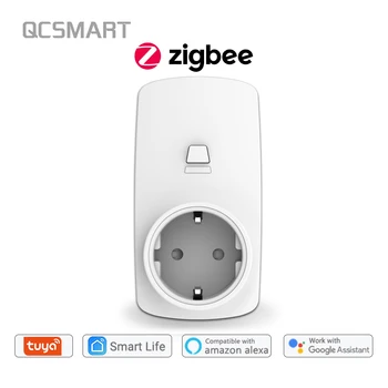 Tuya Smart Gyvenimo ZigBee 3.0 ES Lizdas 16A Laikmačio Nustatymas Nuotolinis Valdymas Balsu Veikia Minties 